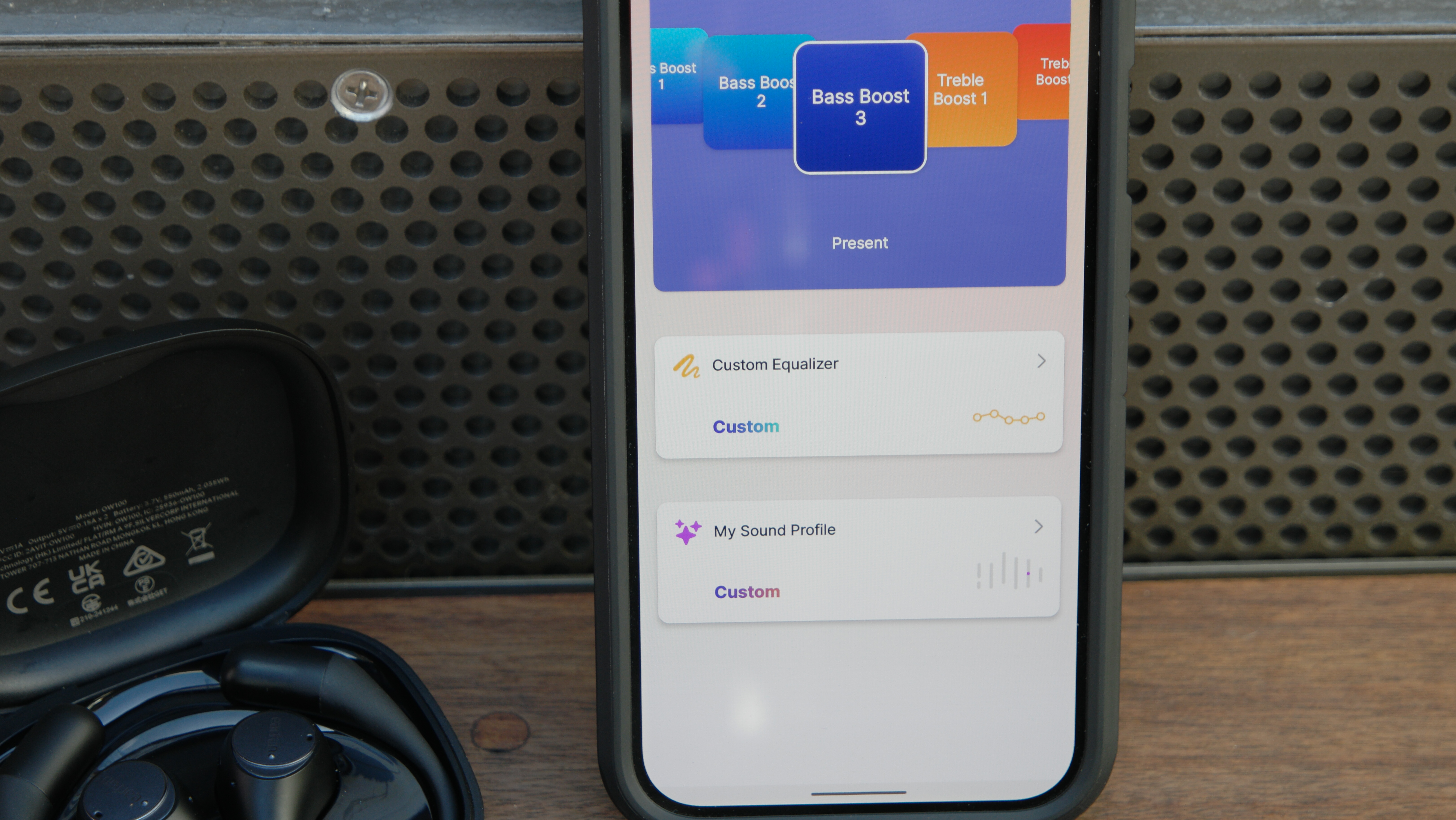 EarFun OpenJump app showing EQ presets
