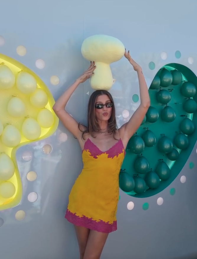 Hailey Bieber's Vintage Christian Dior Slip Dress Brings a Spring 2026 Color Trend to Coachella