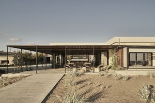 Outside living space shaded from the sun