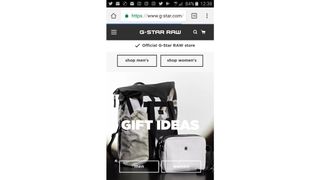 An ecommerce website on a mobile phone