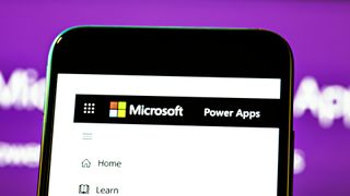 The Microsoft Power Apps service on a smartphone