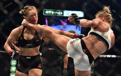 Holly Holm knocks Rhonda Rousey out with a kick to the head