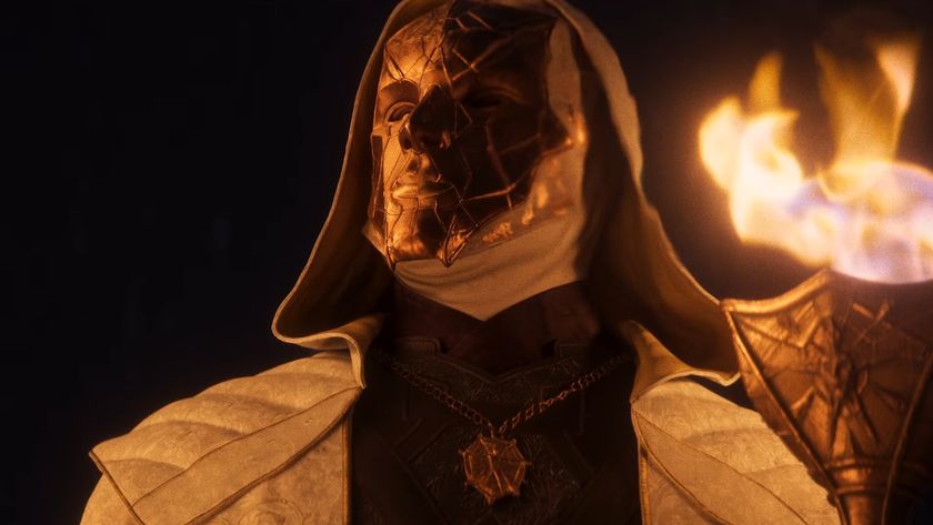 Divinity trailer screenshot of executioner in gold mask