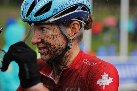 Picture by Alex Whitehead/SWpix.com - 06/08/2023 - 2023 UCI Cycling World Championships, MTB Marathon, Glentress Forest, Peebles, Scotland - Canada's Haley Smith.