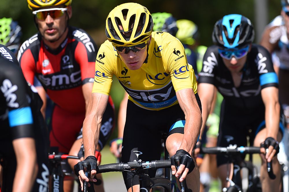 Chris Froome (Sky) back in the maillot jaune