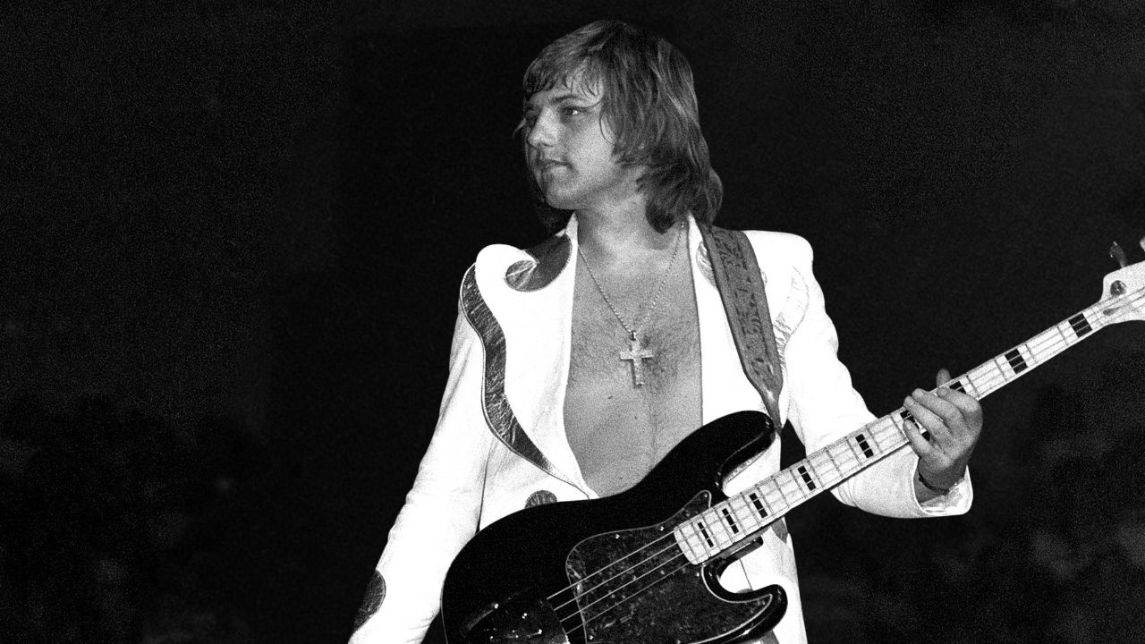 Greg Lake of (ELP) Emerson Lake and Palmer performs June 4, 1974 at Pirates World in Ft. Lauderdale, Florida.