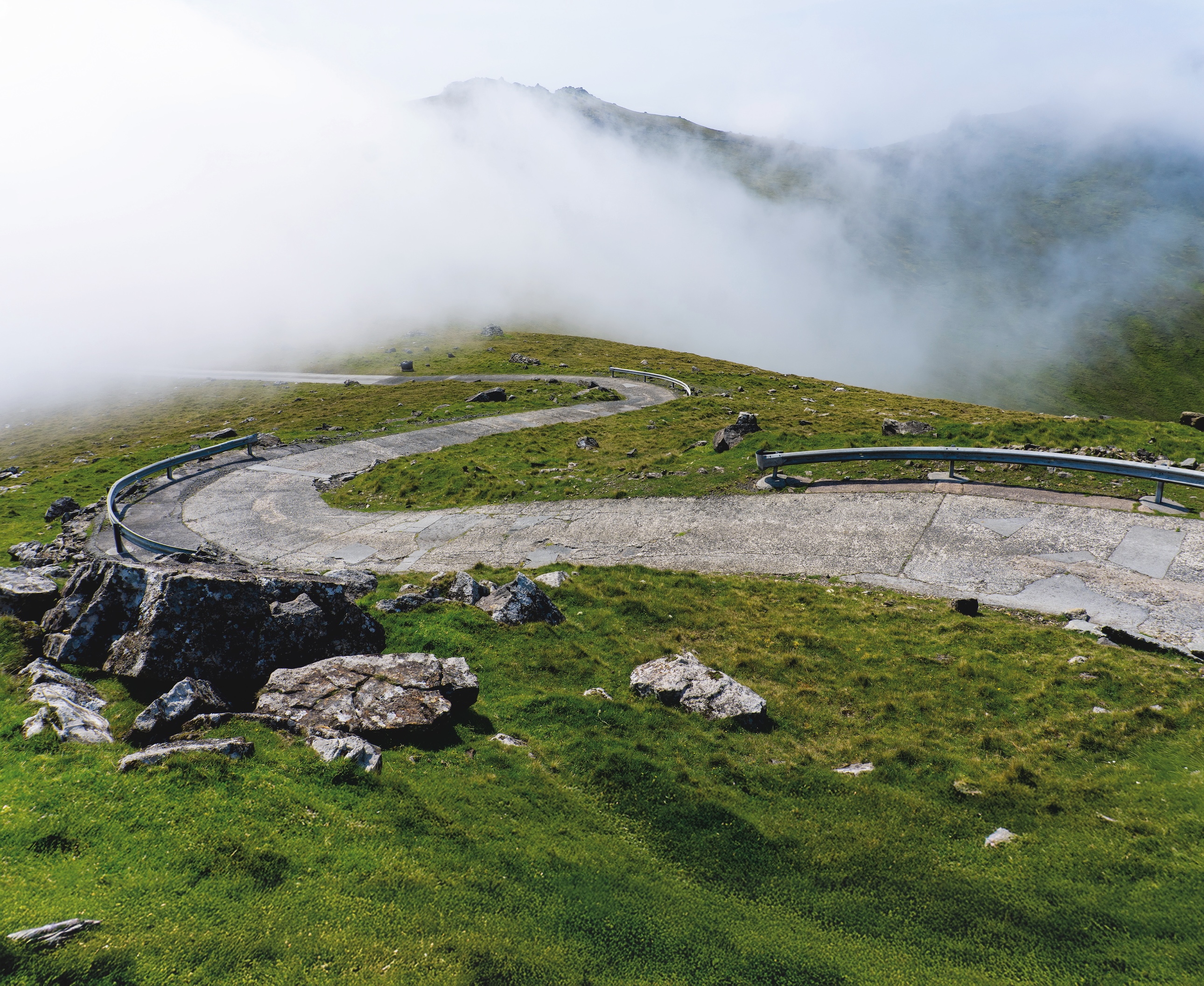 The snaking road up to the summit of Mullach M&amp;ograve;r