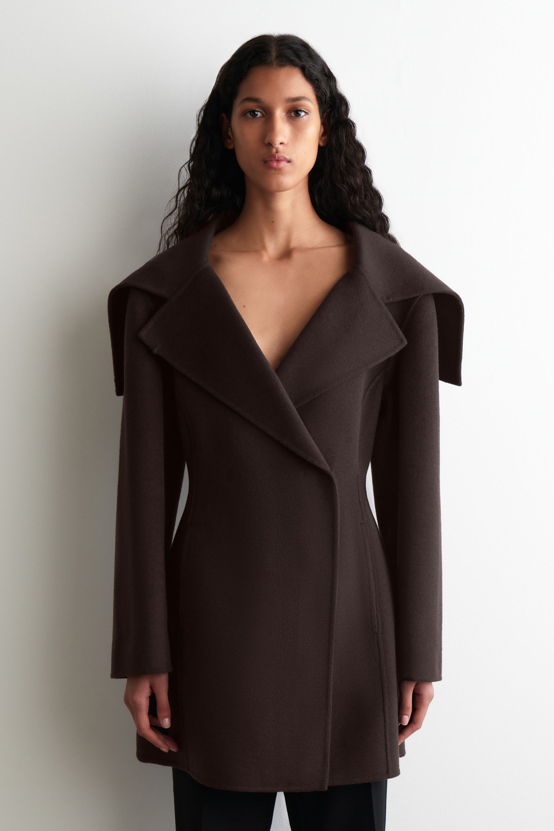 Sculpted Double-Faced Wool Short Coat