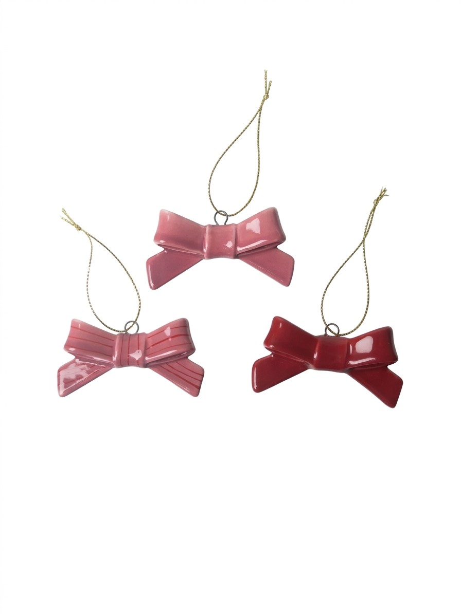 Pluto Design, Christmas Ornaments Bow, Set of 3