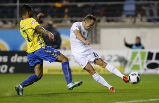 Denis Cheryshev scores for Real Madrid against Cadiz in the Copa del Rey in December 2015.
