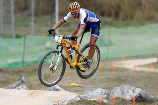 Peter Sagan practices on the MTB course of the Rio 2016 Olympic Games at the Mountain Bike Centre