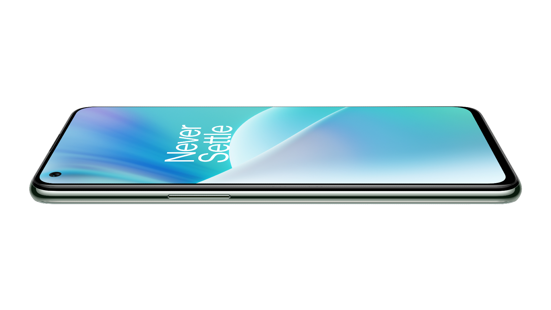 OnePlus Nord 2T liggende med tændt skærm