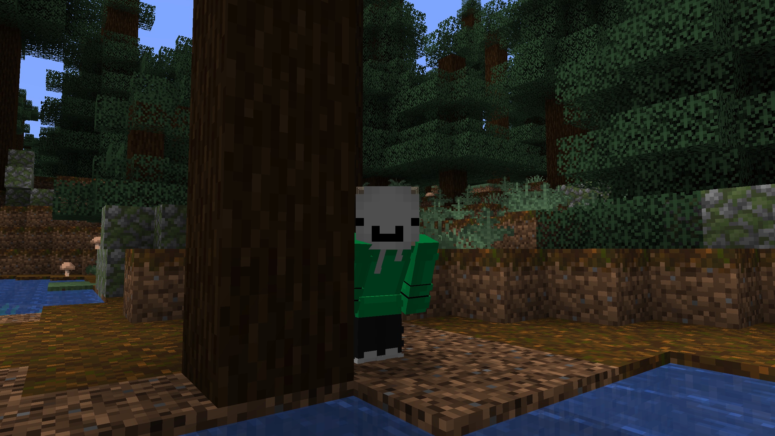 Minecraft skin - A character with a white smileyface and green hoodie that looks like livestreamer Dream's avatar