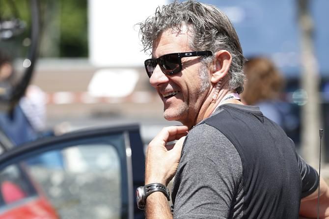 BMC Racing's director Valerio Piva at the starting area in Modena