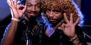 Eddie Murphy and Rick James in the video for "Party All the Time"