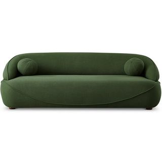 Borsan Modern Luxury Japandi Style Boucle Fabric Curvy Sofa Couch in Green