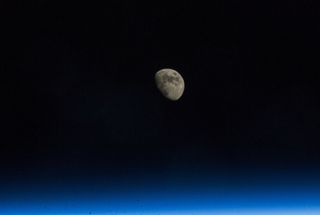 A waxing moon seen from the International Space Station on Nov. 12, 2013. 