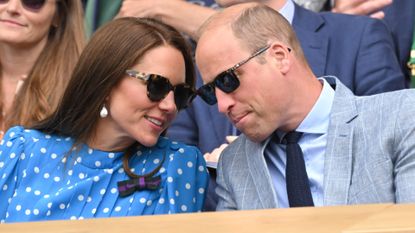 Kate Middleton and Prince William in complete unison, seen here attending day 9 of the Wimbledon Tennis Championships