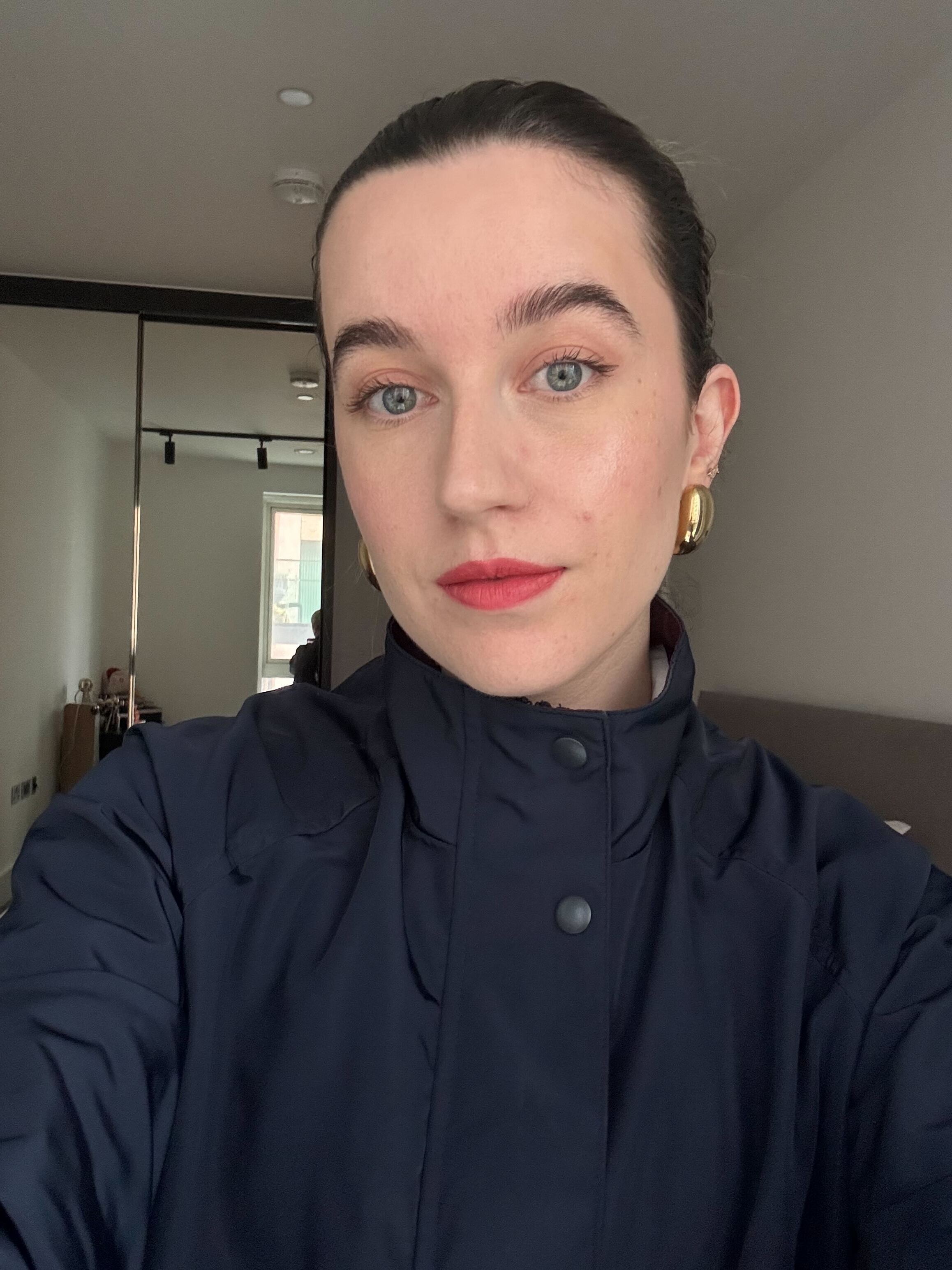 Grace wearing Merit Signature Lip Blush in Shade September