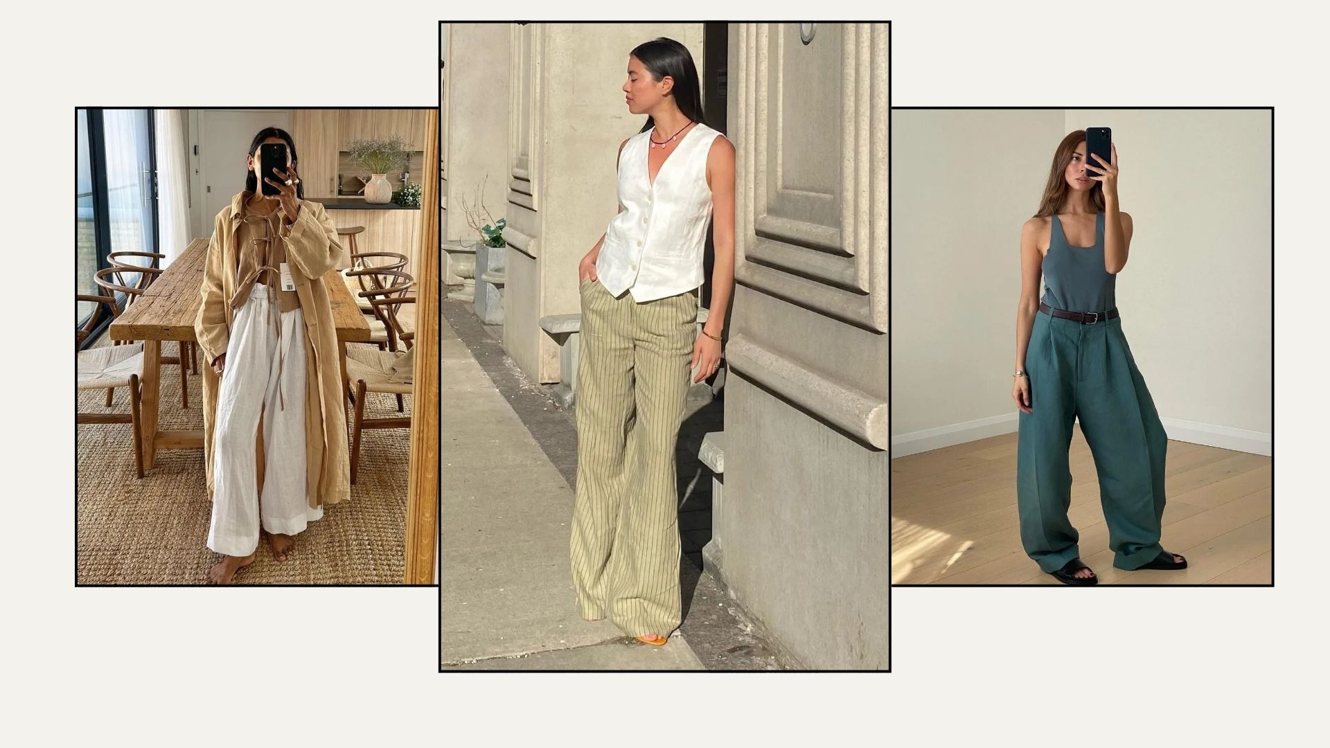 WIDE-LEG LINEN TROUSRES