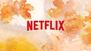 Netflix logo on abstract autumn background