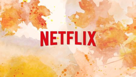 Netflix logo on abstract autumn background