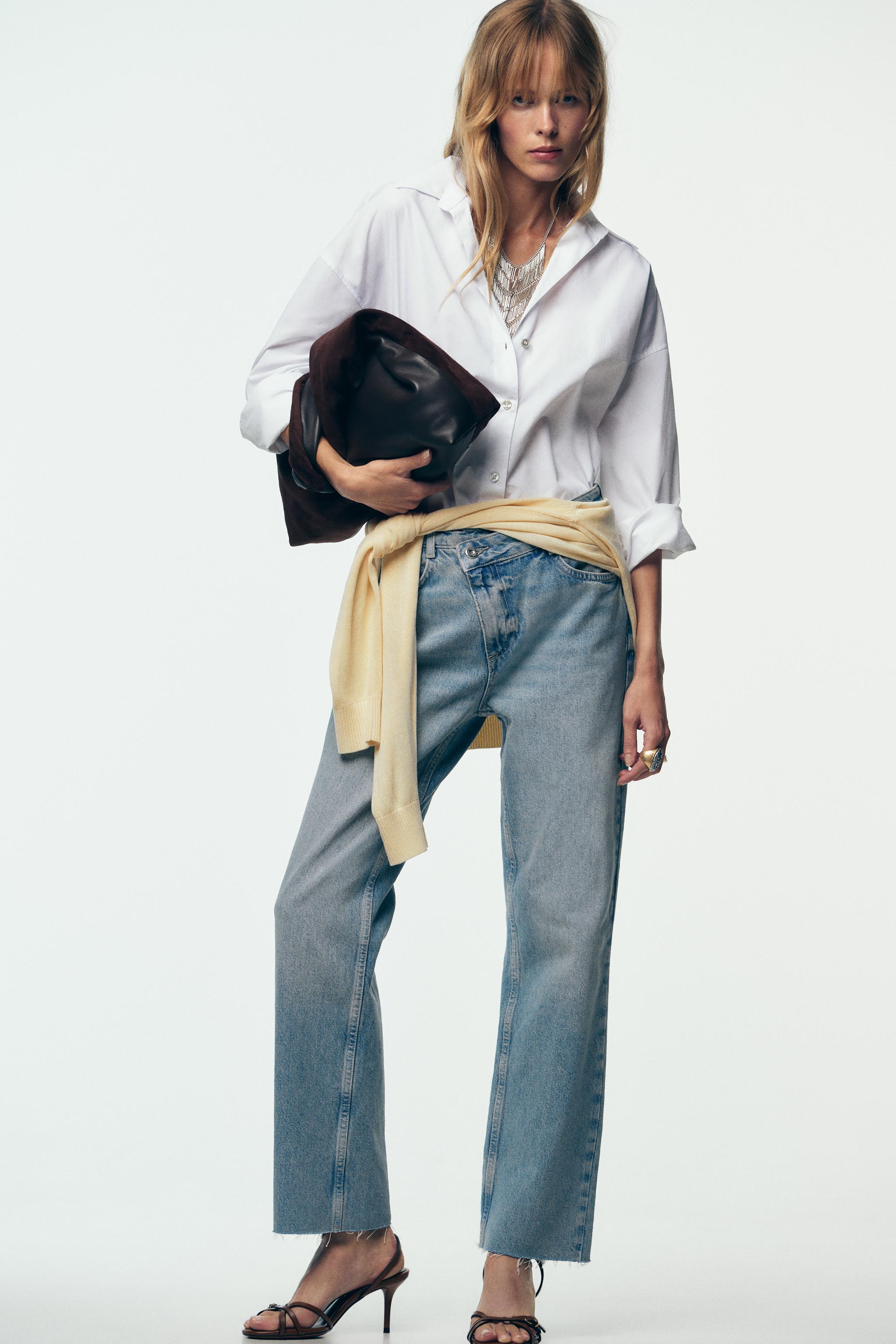 Z.09 Straight Ankle High Waist Crossover Waist Jeans