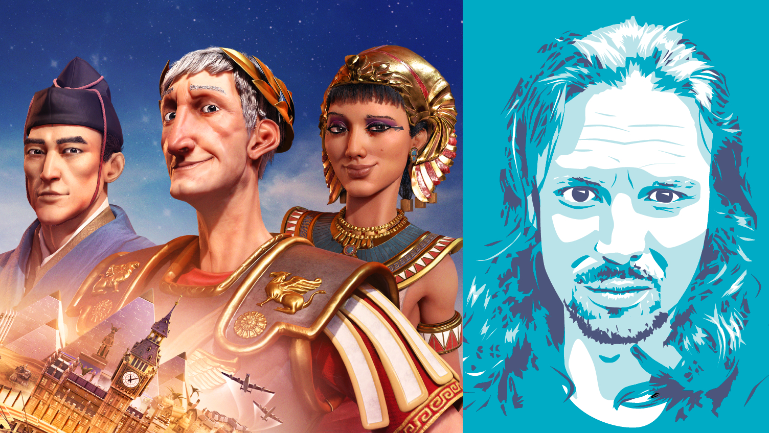 Civilization 6 composite with headshot of PC Gamer writer Andy Edser
