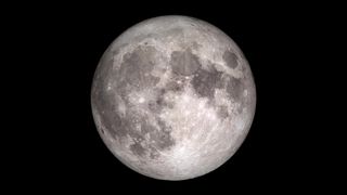 Using its laser altimeter (LOLA) and camera (LROC), NASA's Lunar Reconnaissance Orbiter (LRO) records the full moon rising high in the sky around midnight. The LRO's equipment captures the rugged, airless lunar terrain in fantastic detail.