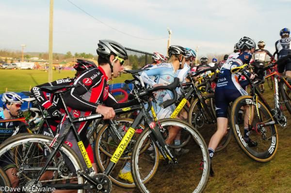 Riders struggle to re-mount after the steps due to heavy traffic