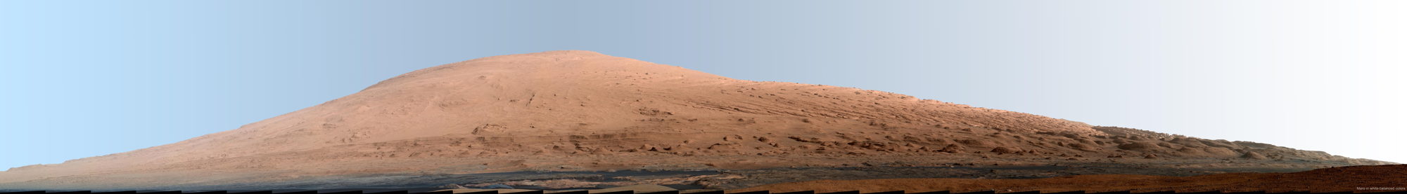 Mount Sharp Panorama in White-Balanced Colors 