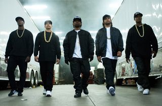 Straight Outta Compton, MC Ren, Aldis Hodge, DJ Yella, Neil Brown Jr, Eazy-E, Jason Mitchell, Ice Cube, O'Shea Jackson Jr, Dr. Dre , Corey Hawkins