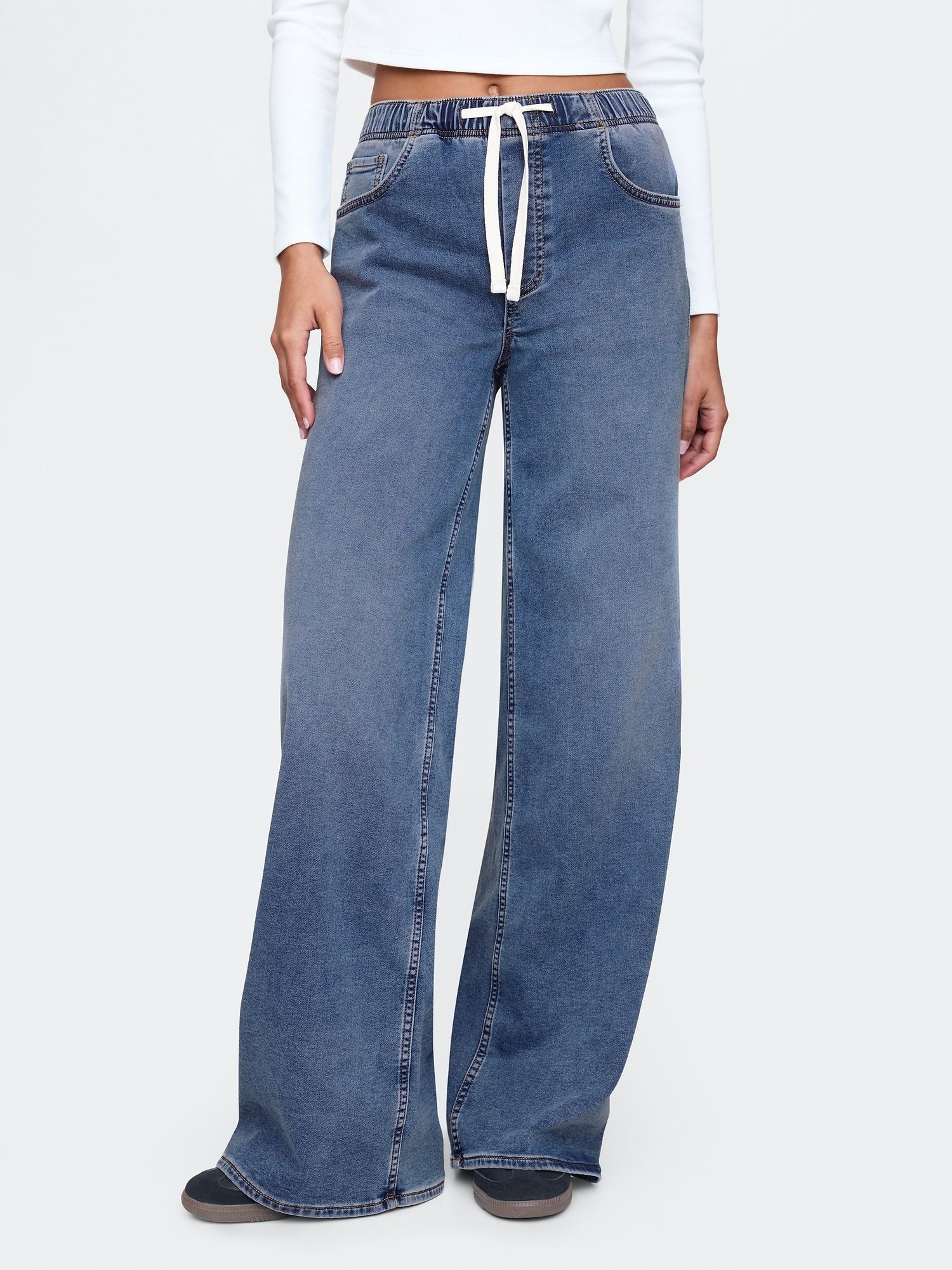 Gap, Mid Rise Knit Easy Baggy Jeans