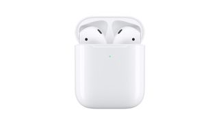 Apple AirPods 2 in white on a white background 