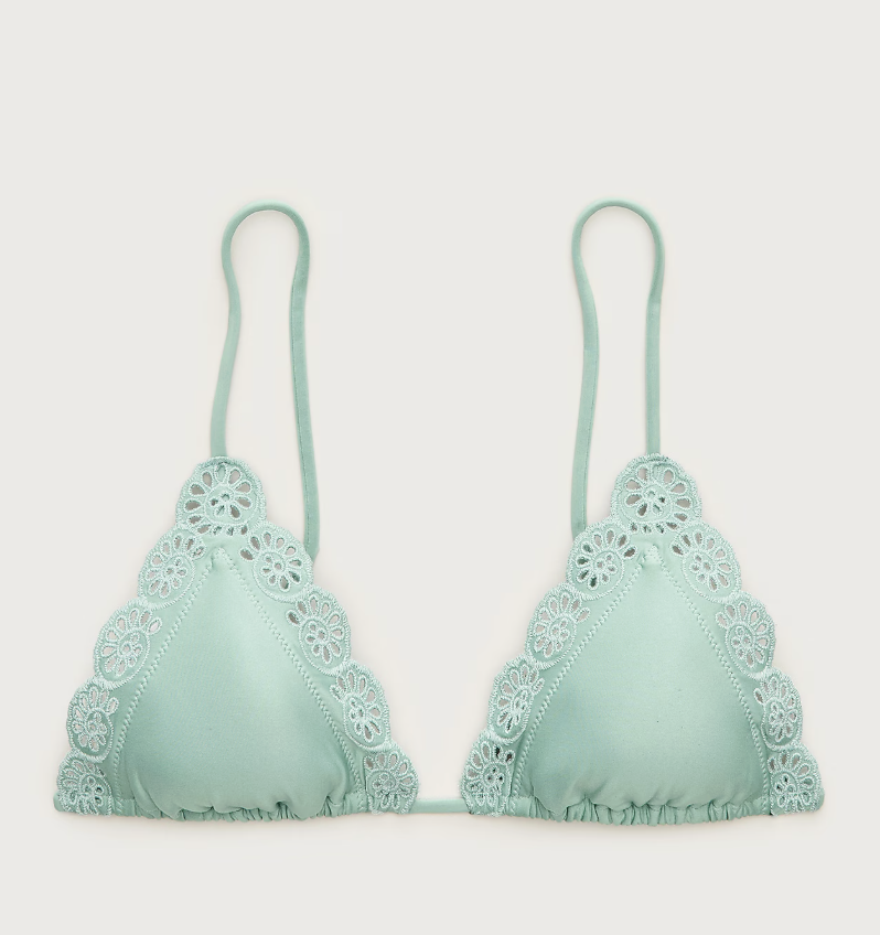 J.Crew, Perfect Eyelet String Bikini Top in Classic Sculpt