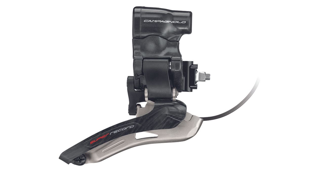 The Campagnolo Super Record EPS 12-speed front derailleur