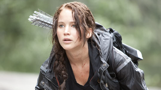 Jennifer Lawrence as Katniss in The Hunger Games