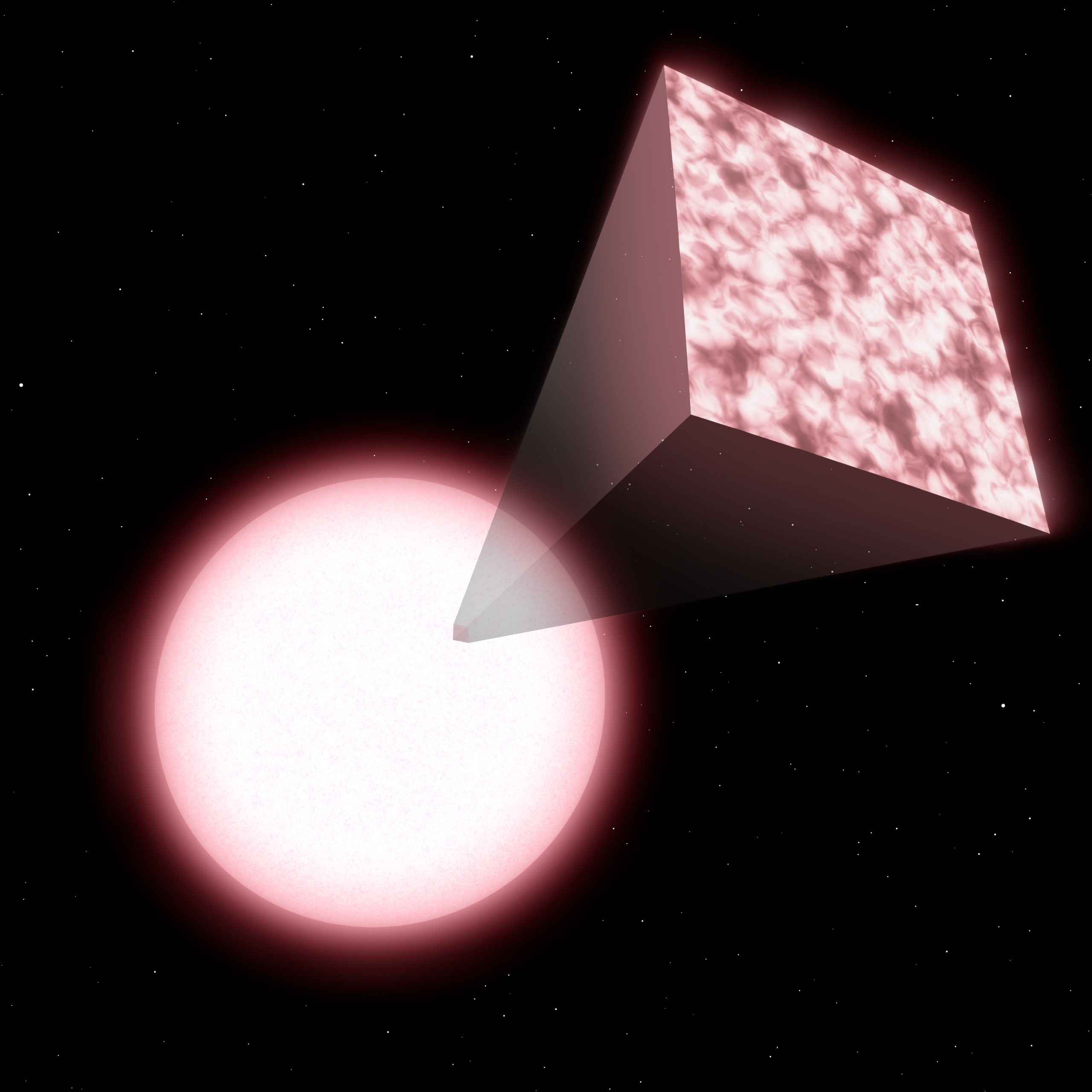 A pink sphere with a cross section standing out