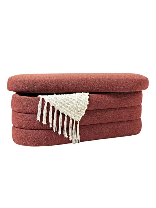 Boucl&eacute; Upholstered Bench Alto With Storage Space