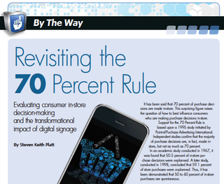 BY THE WAY: REVISITING THE 70 PERCENT RULE