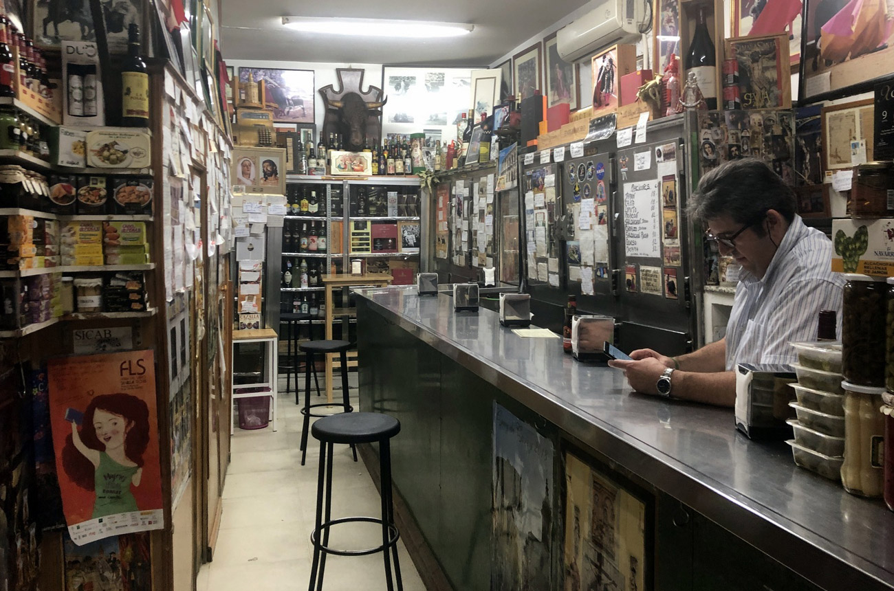 shelves of food inside a shop