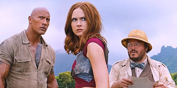 The Rock Karen Gillan Jack Black Jumanji: Welcome to the Jungle