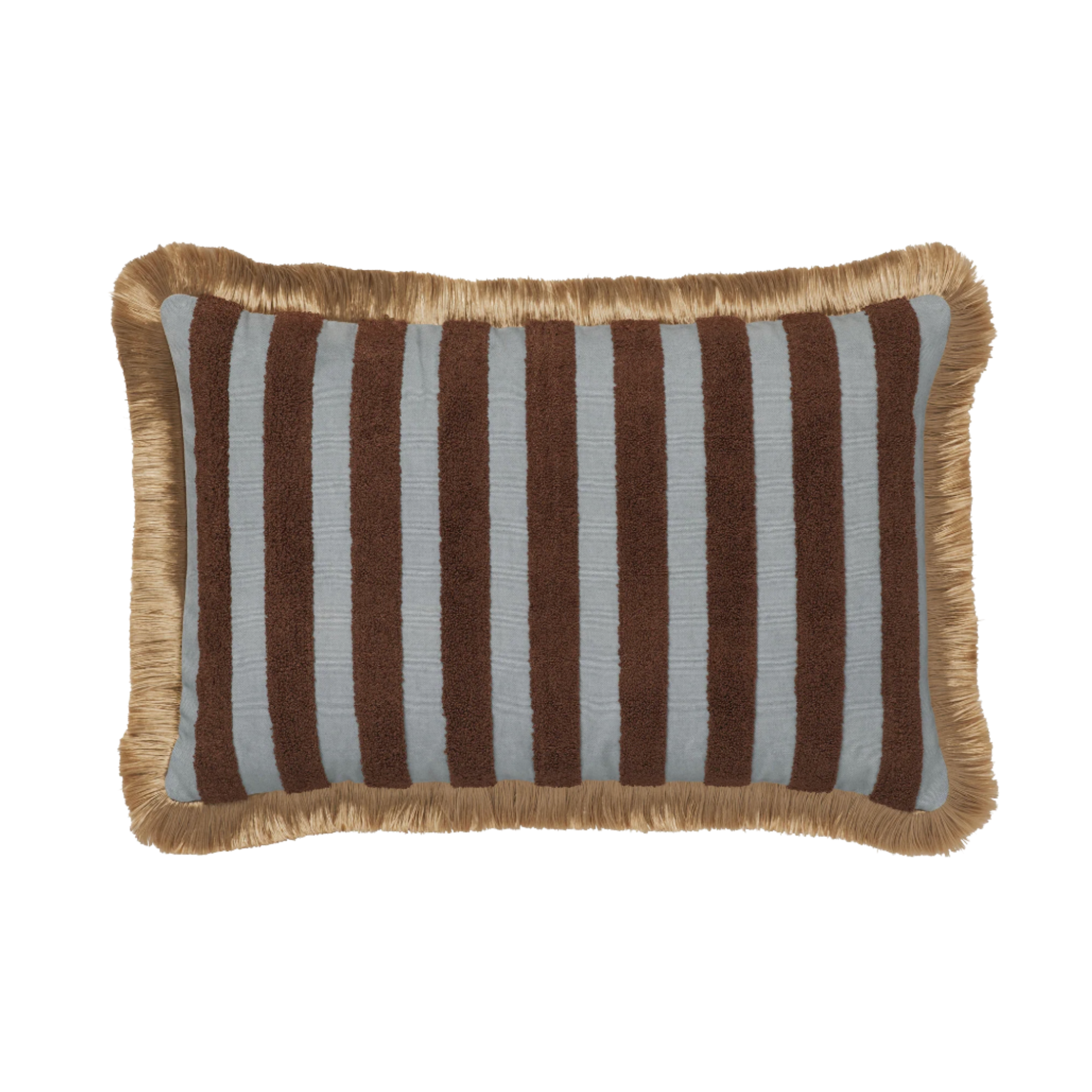blue and brown striped Palais Jackie Handmade Cushion
