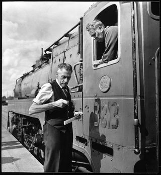 Black-and-white images from the days of steam locomotives
