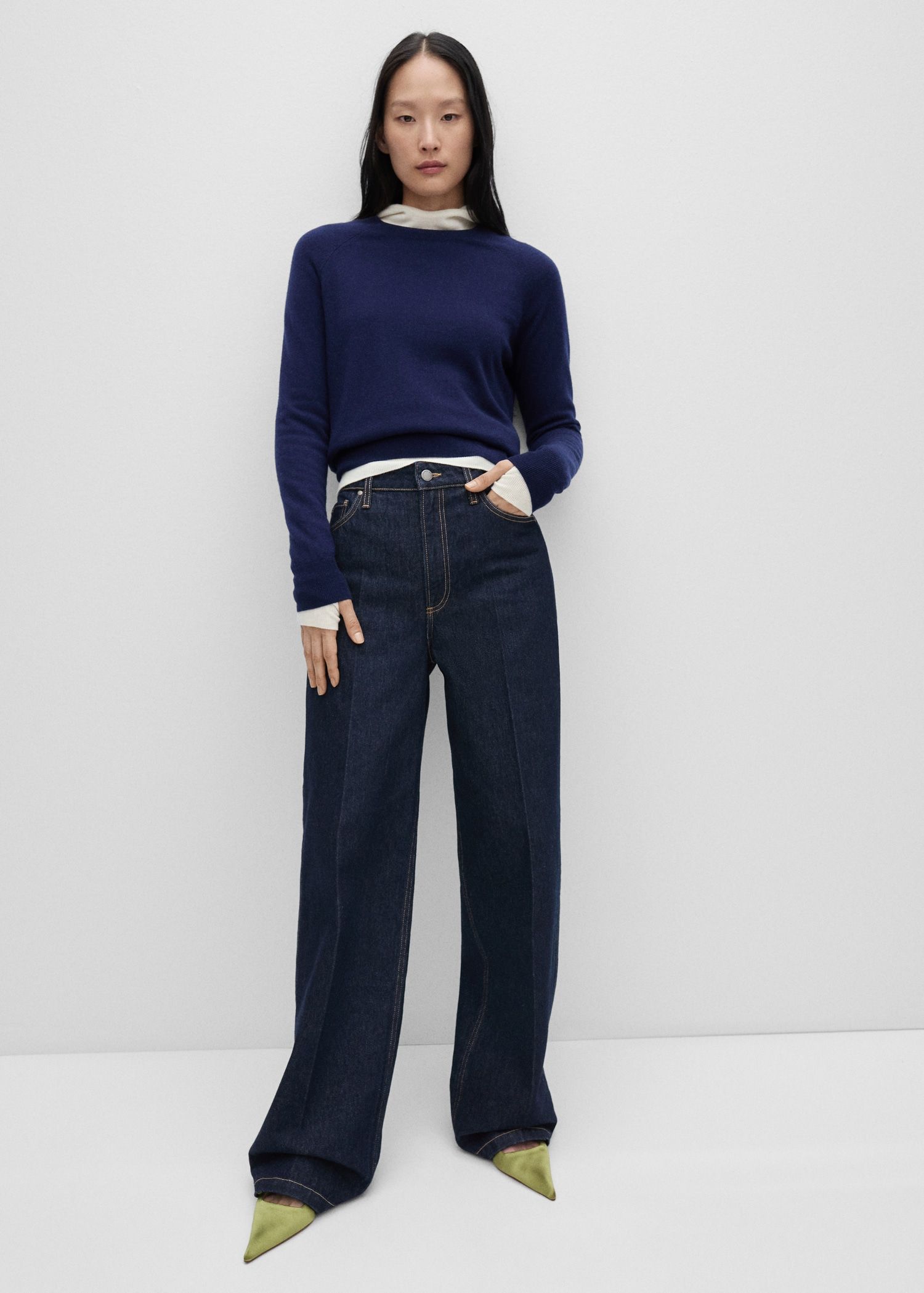 MANGO, Wideleg Rinse-Wash Jeans