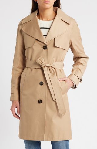 Water Resistant Cotton Blend Trench Coat