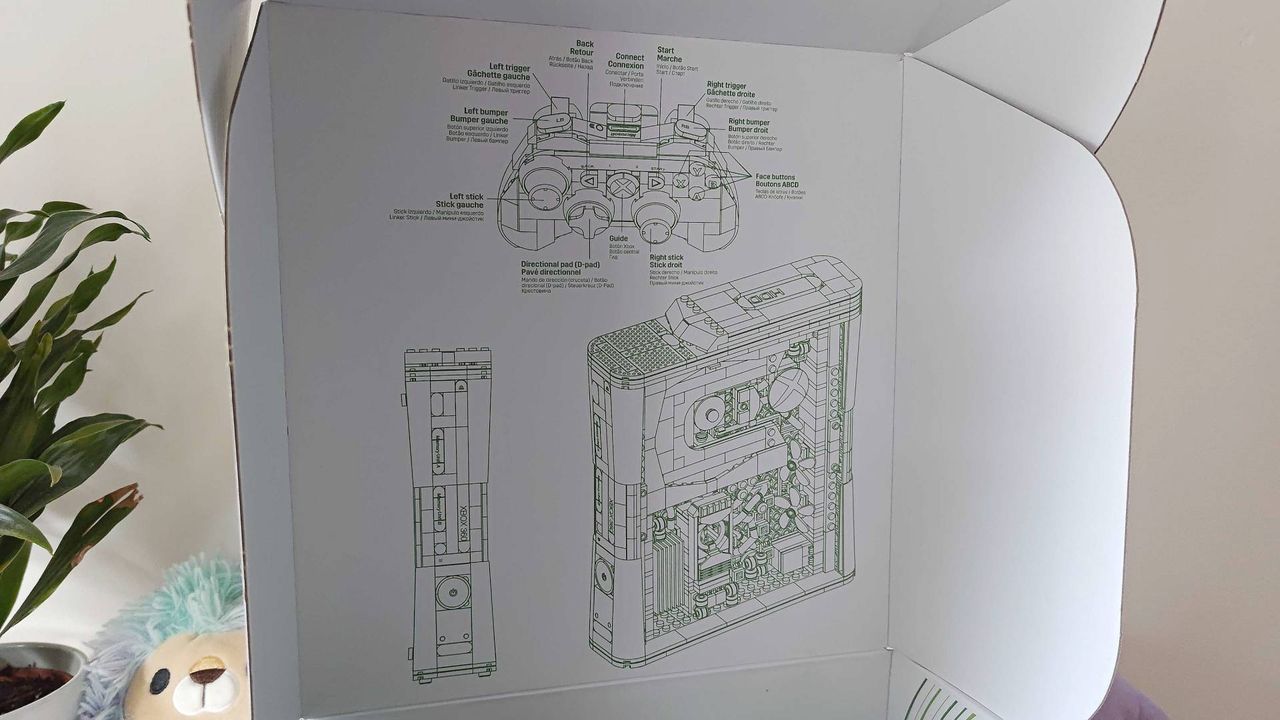 Inside MEGA Xbox 360 box lid with diagrams