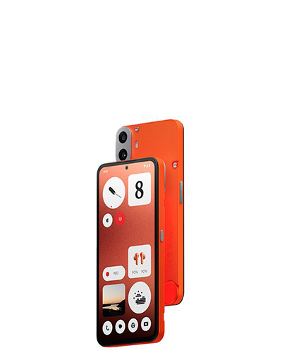 CMF Phone 1 by Nothing official render with its orange back attached