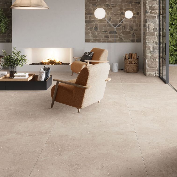 Arles Beige Stone Effect Porcelain Tiles