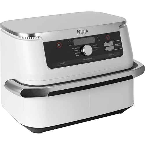 Ninja Af500euwh Flexdrawer, Dual Zone With Removable Divider, Large 10.4l Drawer, 7-In-1, Air-Fryer Uses No Oil, Air Fry, Roast, Bake, Max Crisp - White
